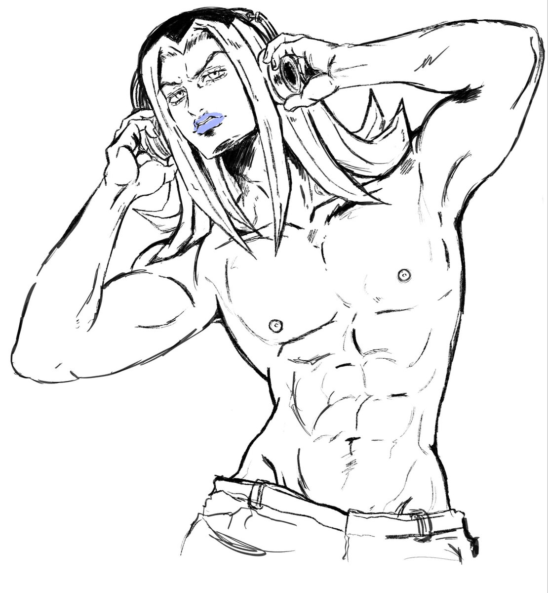 Ricewat3rr's tweet photo. Having an identity crisis with my art at the moment, but I’m liking this style #Abbacchio https://t.co/METLVtN2NH