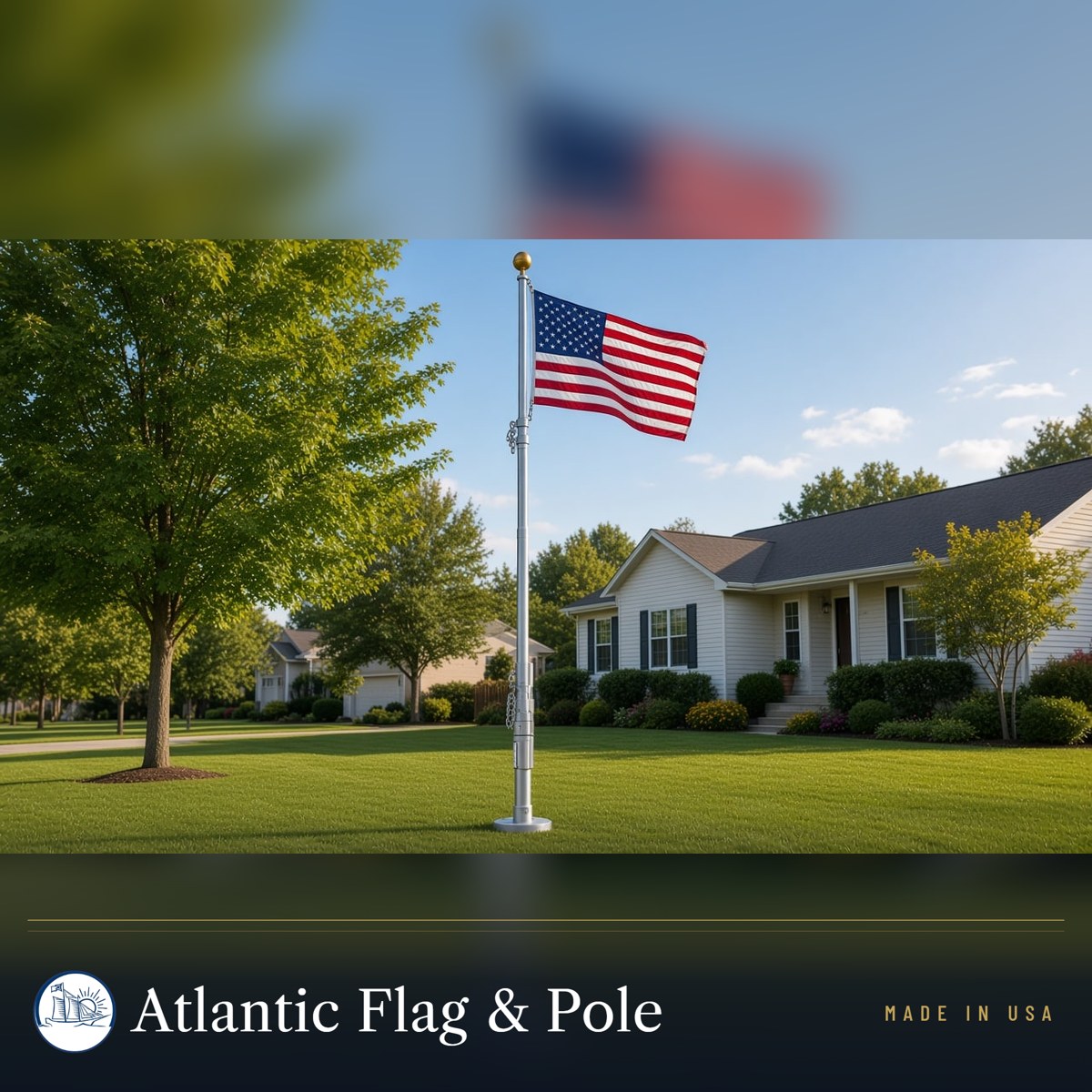 AtlanticFlagP's tweet photo. You dug it. You set it. You clipped the flag on and sent it up.

That first raise is quiet. Just a yard that finally feels like home. #AmericanFlag https://t.co/GgjnpIn9dz