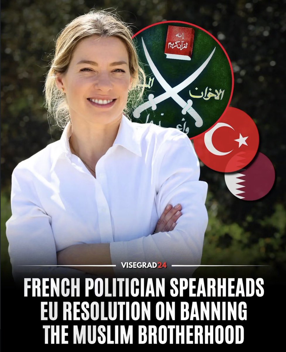 visegrad24's tweet photo. The Member of the European Parliament @CelineImart from the European People’s Party (EPP) was the lead author of the resolution on banning the Muslim Brotherhood and combating Islamist entryism that was just passed by the European Parliament with 381 votes against 167.

Following the vote, she stated:

"The EU has adopted a resolution against Islamist entryism and Muslim Brotherhood networks!

It was time for Europe to open its eyes and act!

No one will be able to say 'we did not know,' no one will be able to pretend do be naive about the Muslim Brotherhood and its networks."

The Muslim Brotherhood has long been sheltered and aided by Turkey and Qatar. 

They've also had one of their global headquarters in London for decades, from where they have been spreading their poisonous ideology across the West.