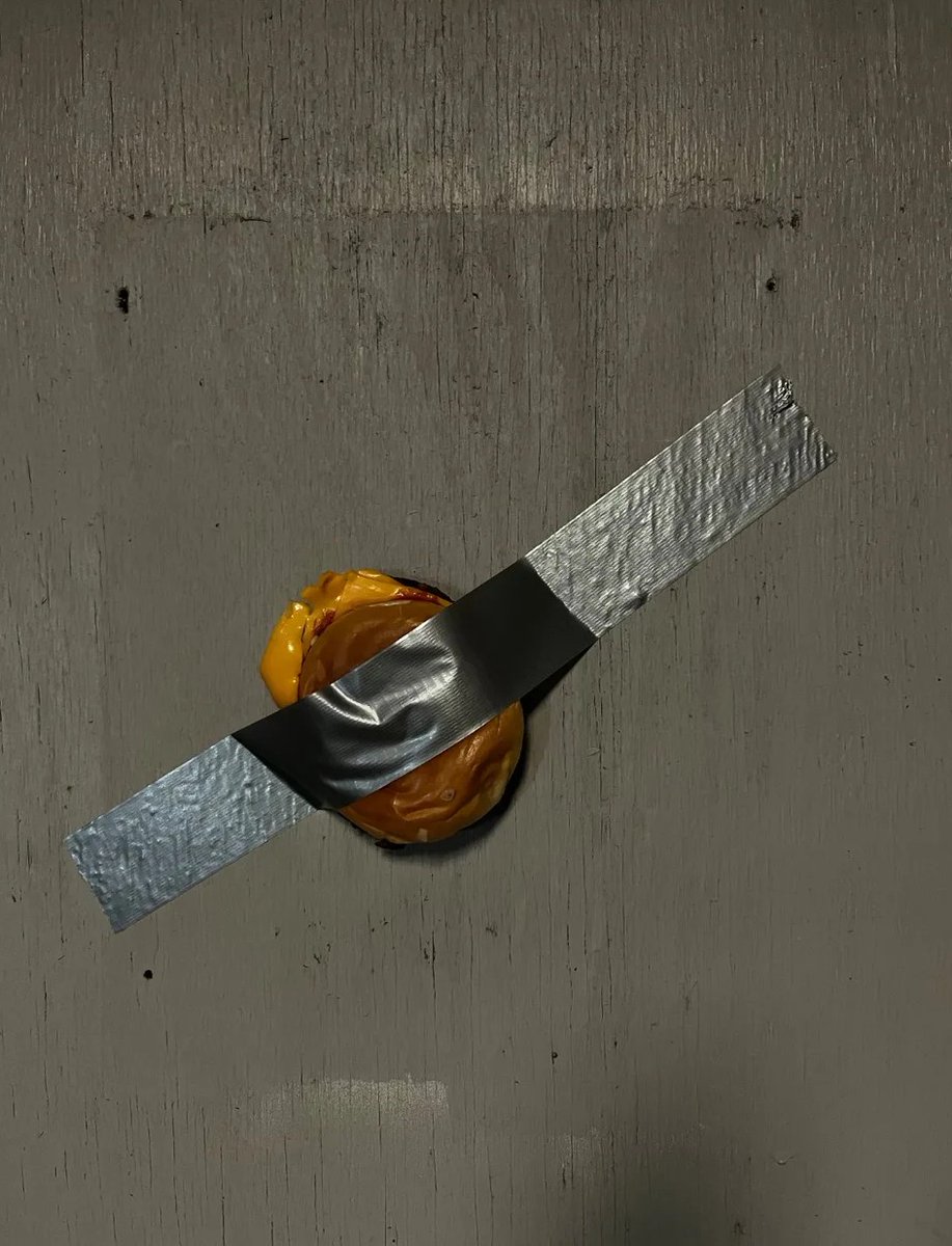 AtwoodFrank74's tweet photo. I really just taped a cheeseburger to the wall https://t.co/SqEBE0577u