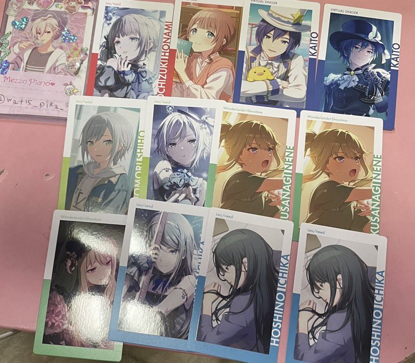 wat15_pika_soma's tweet photo. プロセカ グッズ エピカ 交換　譲渡 買取
譲→KAITO MEIKO ルカ　レン　リン　一歌　志歩　穂波　遥　みのり　雫　愛莉　こはね　寧々　奏　まふゆ　
求→同異種　彰人　杏　冬弥　咲希　　
80円+送料
郵送でのお取引き希望です。
よろしくお願いいたします。 https://t.co/FrCRiOHQ10