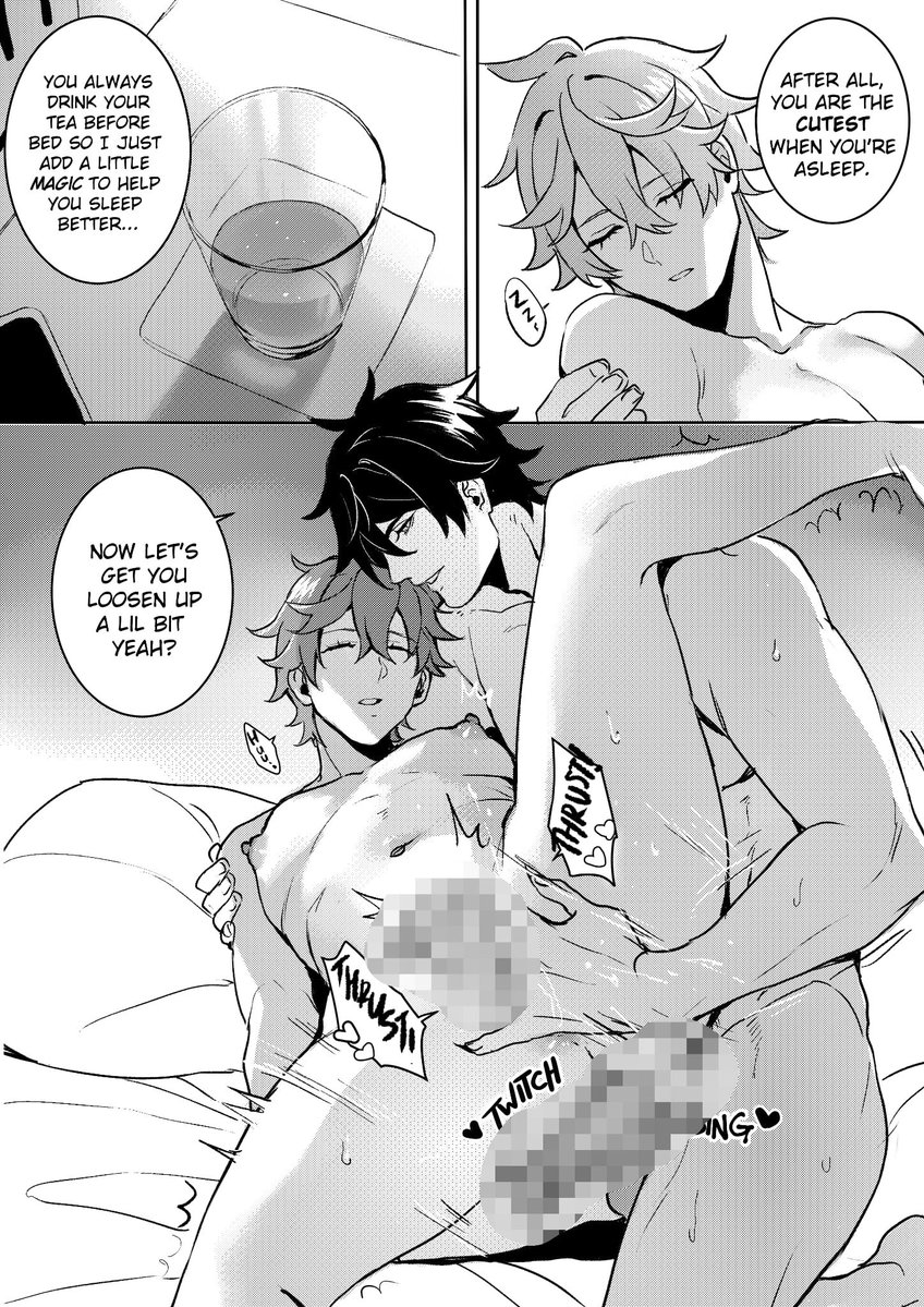 sushisalmon95's tweet photo. 🔞Kinktober 2026 Day 9
Prompt: Drugged/Somno
Pairing: Zhongli/Childe (Genshin Impact) 
Continuation from Day 8!
#ZhongChi #鍾タル https://t.co/v4Ot7U1zXg