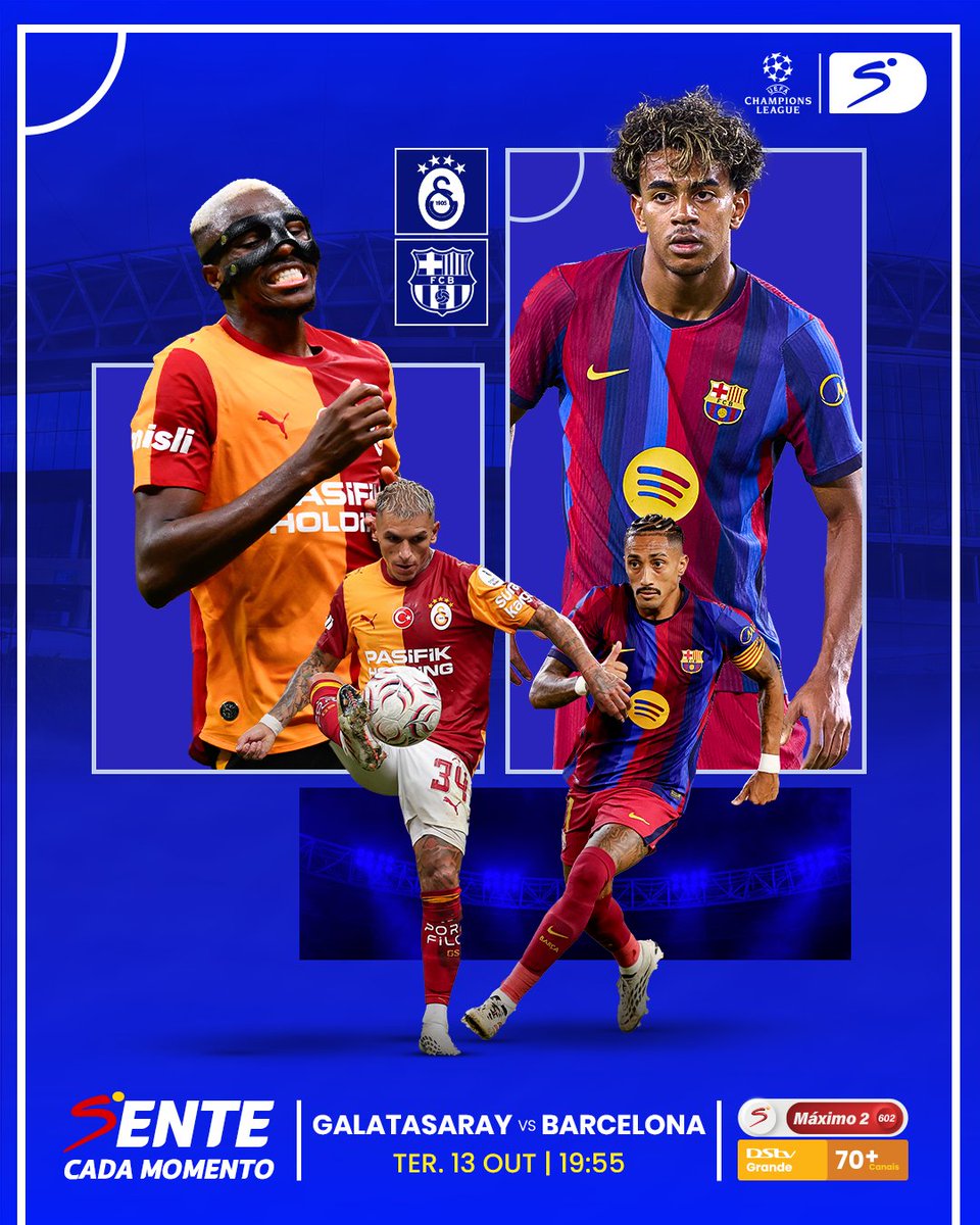 DStv_Angola's tweet photo. ⚽🔥 A Liga dos Campeões prepara mais uma noite de grandes duelos!
Dois grandes jogos, duas batalhas de peso e muita emoção à espera dos fãs de futebol.
Qual destes jogos não vais querer perder?
#DStv #DStvAngola #SenteCadaMomento #FutebolNaDStv https://t.co/9ro1aHdNS2