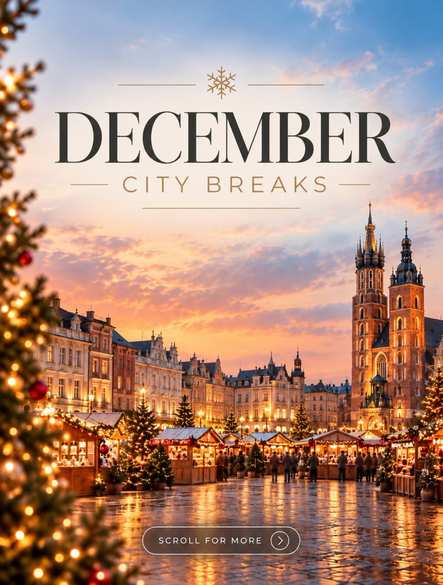telmajr's tweet photo. Fancy a festive getaway before Christmas? Discover 4 European city breaks this December, perfect for Christmas markets, seasonal charm and a few days away. Scroll through the offers and DM me for availability or to book. https://t.co/vmyUFRBZax