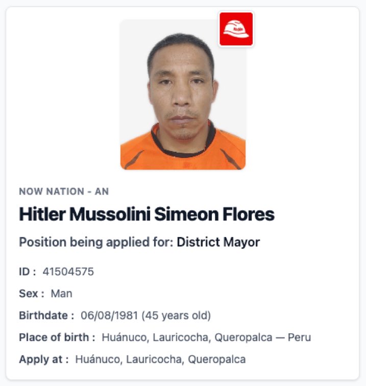 DailyLoud's tweet photo. Hitler Mussolini becomes mayor of Queropalca, Peru after defeating his oponents in the local election https://t.co/BjDW9U2KYY