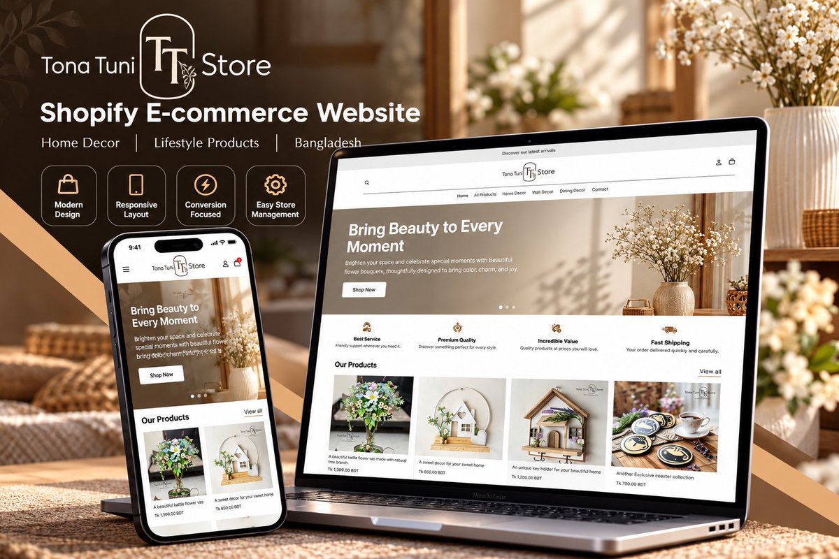 Forhanfoysall's tweet photo. Meet TonaTuni - my Shopify e-commerce project!
โ๏ธ Clean, modern design
โ๏ธ Responsive storefront
โ๏ธ User-friendly shopping experience
๐ https://t.co/qdA51cjkwq
Let's connect on Upwork: https://t.co/Hv7NxlZVe6
#Shopify #ShopifyDeveloper #Ecommerce #ForhanFoysal https://t.co/ljOvADWEti