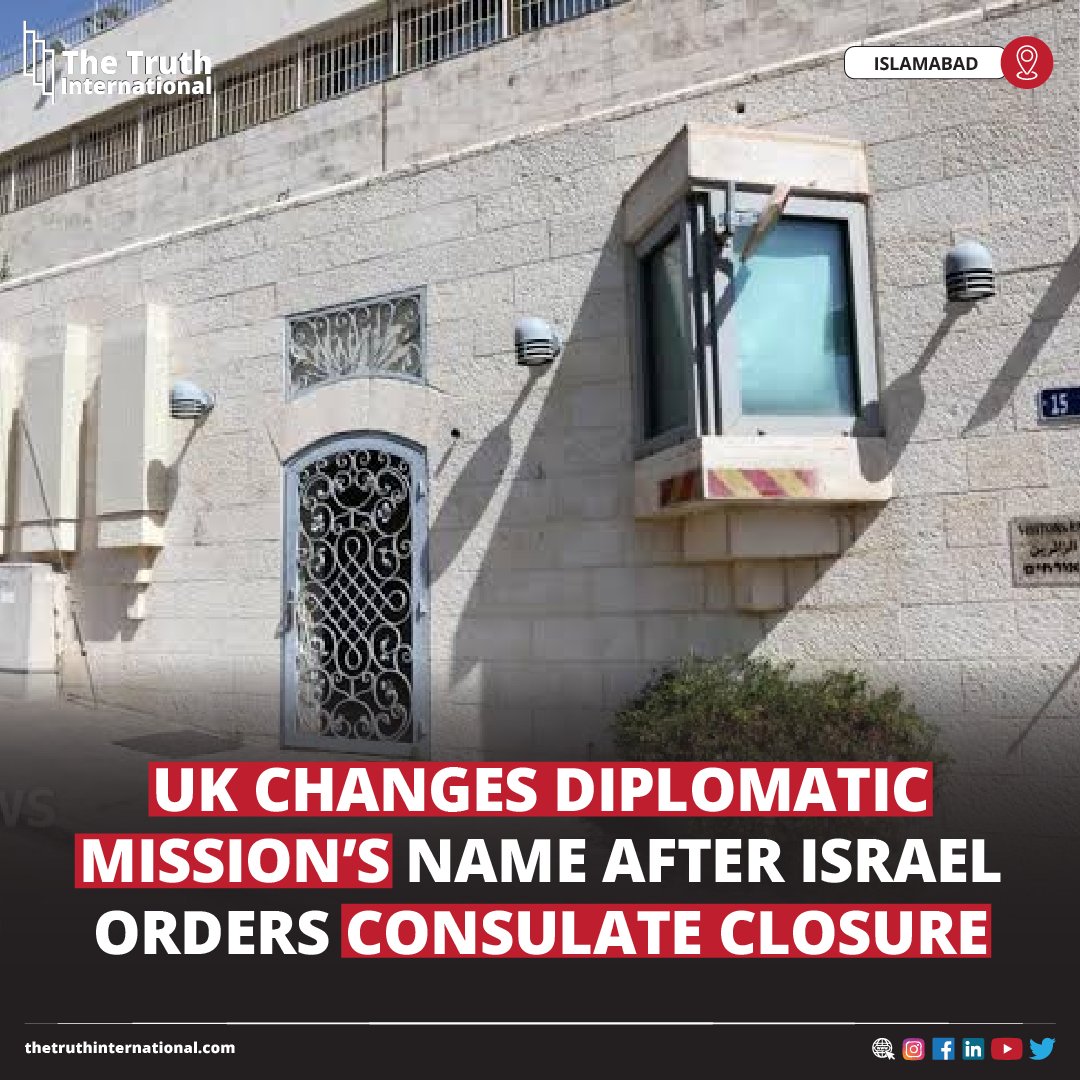ttimagazine's tweet photo. UK Changes Diplomatic Mission’s Name After Israel Orders Consulate Closure
FIND MORE: https://t.co/tfmsC1zCaA
#UK #Changes #Diplomatic #Mission #Israel #Orders #Consulate #Closure #TTI https://t.co/GLpL3YqrsG