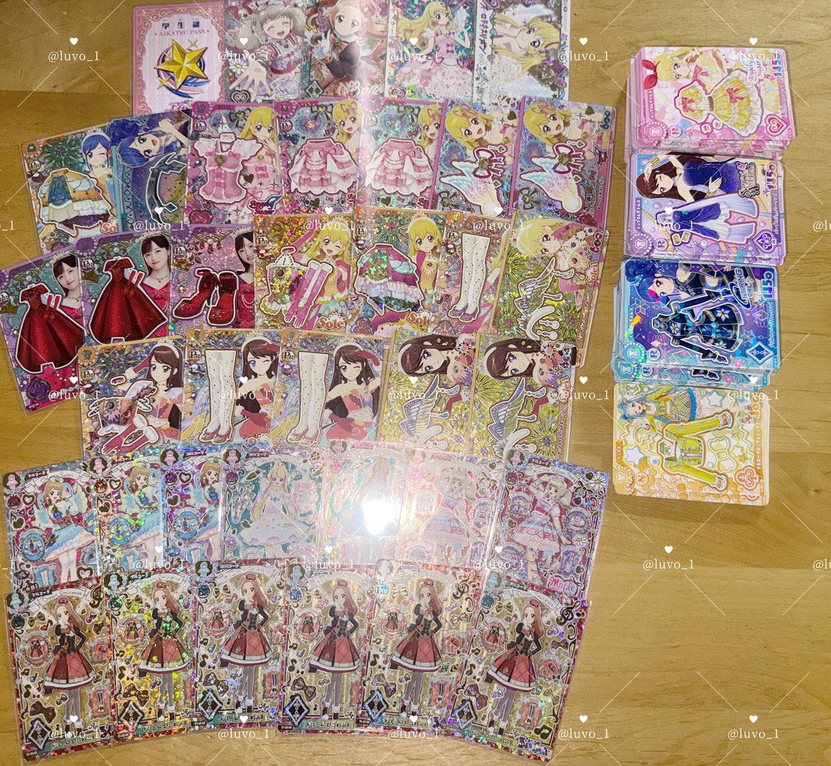 Iuvo_1's tweet photo. 記録✍🏻️
200枚/パラレル5枚⤵️最初しかでなかった、アイカツおかえり！！明日どこかでアイカツできますように😭😭のえるちゃんかぶりすぎてなにこれ https://t.co/QA8ZO4p6JM
