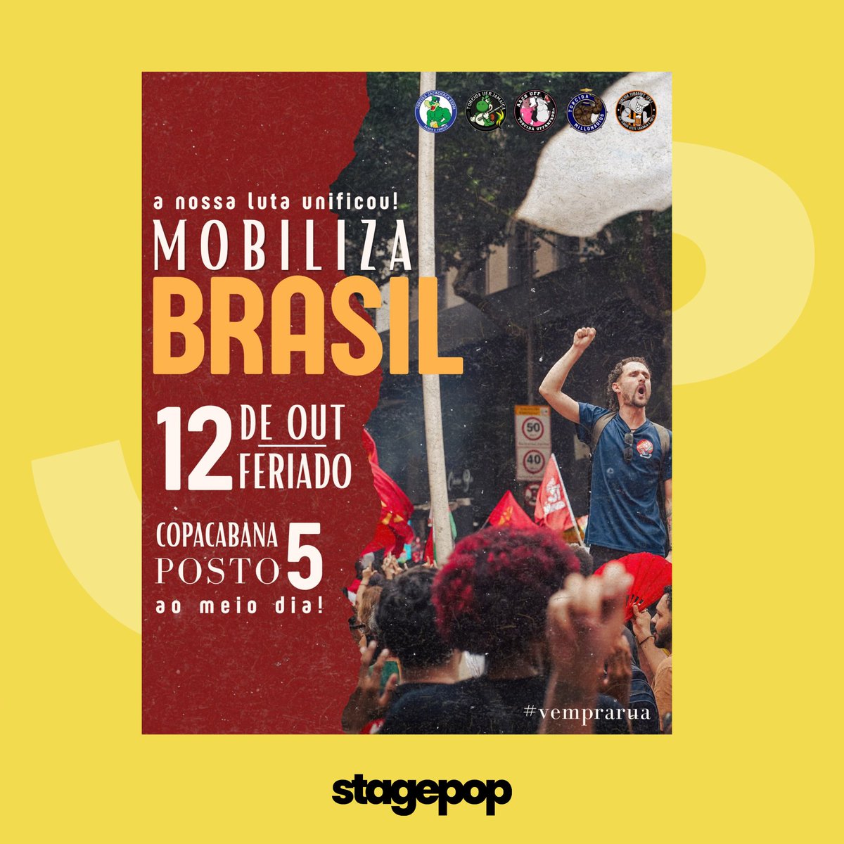 stagepopbr's tweet photo. Estudantes do Rio de Janeiro anunciaram um ato em prol da reeleição de Lula no dia 12 de outubro (segunda-feira), às 12h, em Copacabana (Posto 5). https://t.co/3H4gWDfkzp