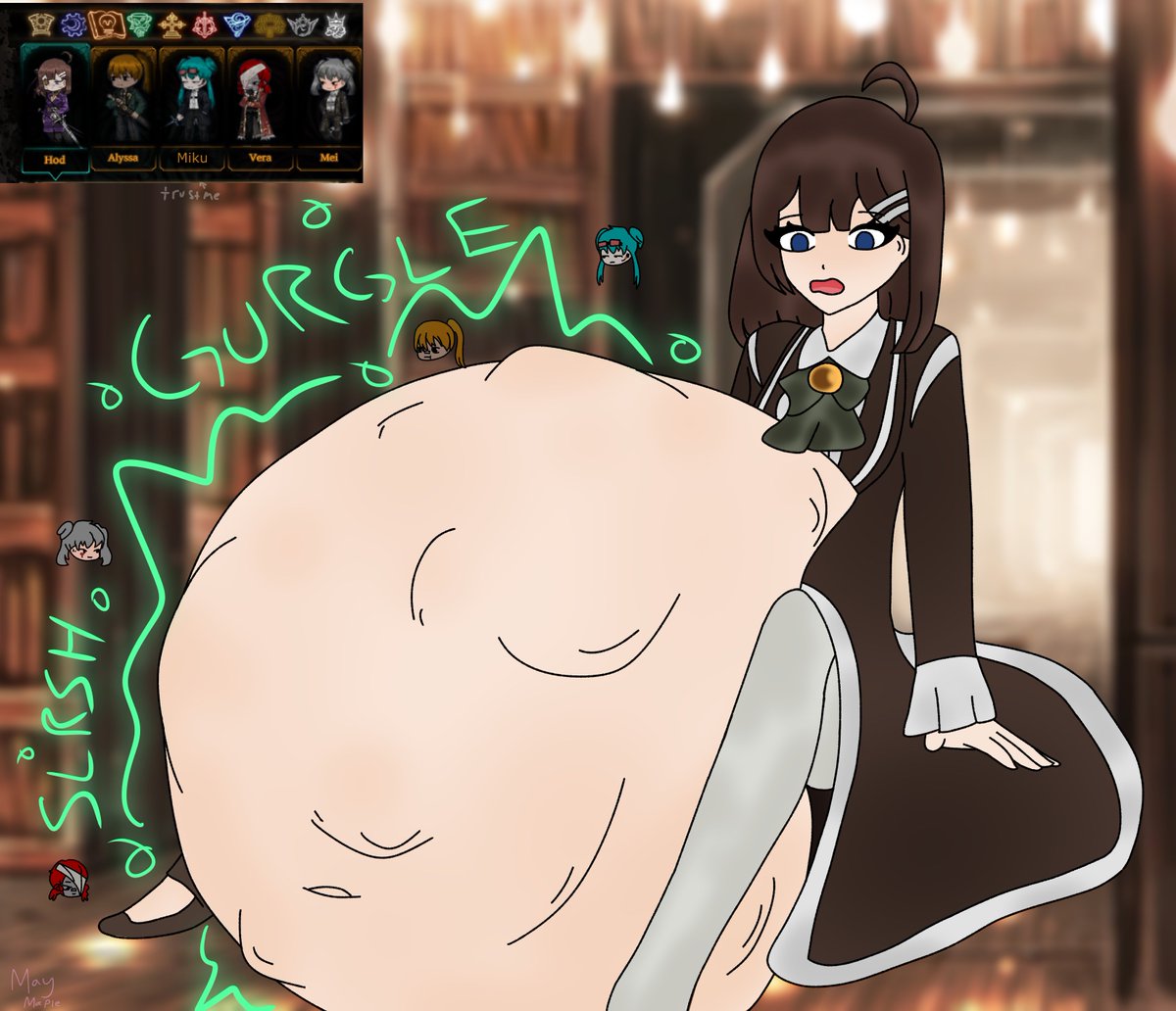 ApleVani_'s tweet photo. keep forgetting to post but here limbus company and library of ruina #vore I drew recently https://t.co/Bs3fxG5dHb