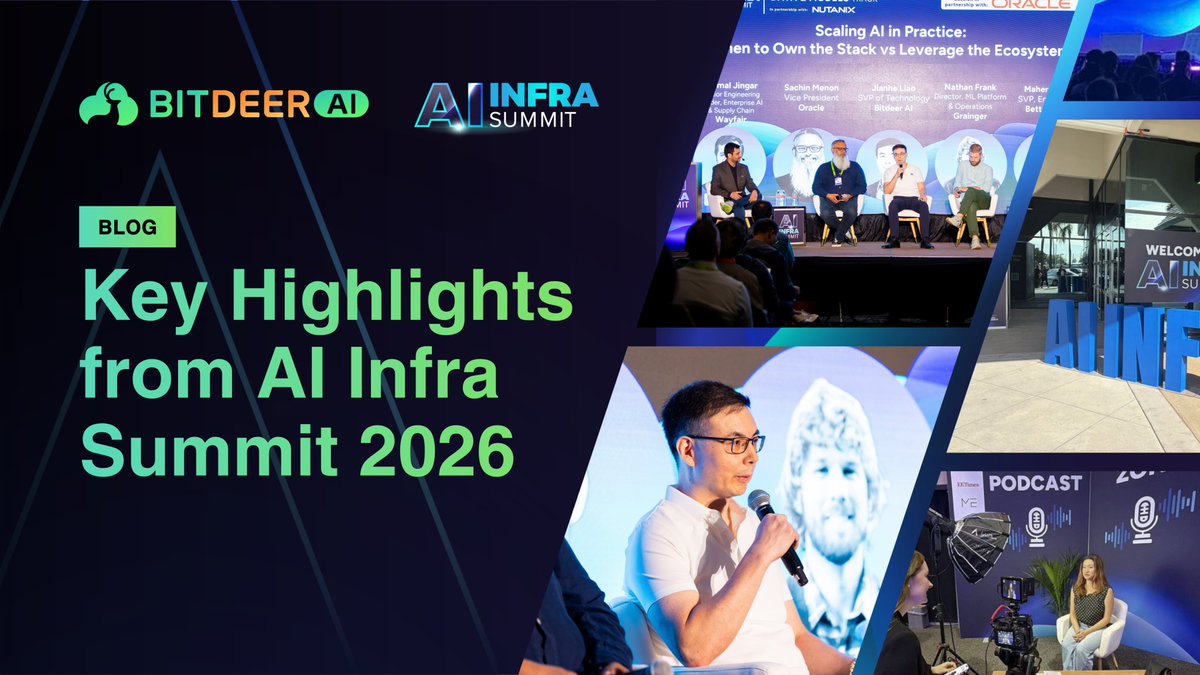 Bitdeer_AI's tweet photo. What does it take to move AI from experimentation to production❓

That was one of the central questions at the AI Infra Summit in Santa Clara.

Across three days of conversations, one thing became increasingly clear: scaling AI is no longer simply about having enough GPUs. It requires the infrastructure, networking, power, software, orchestration, and economics to work together.

Our team also joined the conversation, with Jianhe L., SVP of Technology, speaking on the panel, “Scaling AI in Practice: When to Own the Stack vs. Leverage the Ecosystem.”

We’re sharing the key highlights we heard across the Summit. 💡 Read the full recap here 👉 https://t.co/Dhr5ChJJnx