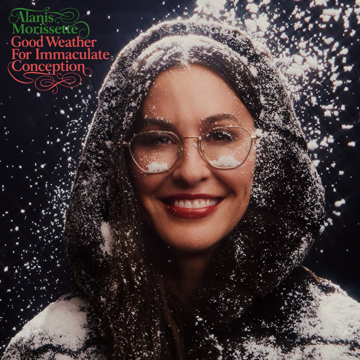 Alanis's tweet photo. yayyy it’s almost here… ✨✨✨✨✨my holiday album... Good Weather for Immaculate Conception is coming out nov 6 🫠🫠🫠🥰🥰🥰🥰💞💞🎄⛄🌟

this record includes “Beautiful Star of Bethlehem" (you can listen to it now) with the breathtaking brandi carlile and the enigmatic steve martin on banjo 🪕 and performances by #TRANSVOICES
#stevemartin
#martinshort
#brandicarlile
@amythystkiah 
@joyoladokun 

pre-order/pre-save here: https://t.co/5fUagY9l4f

love 💕