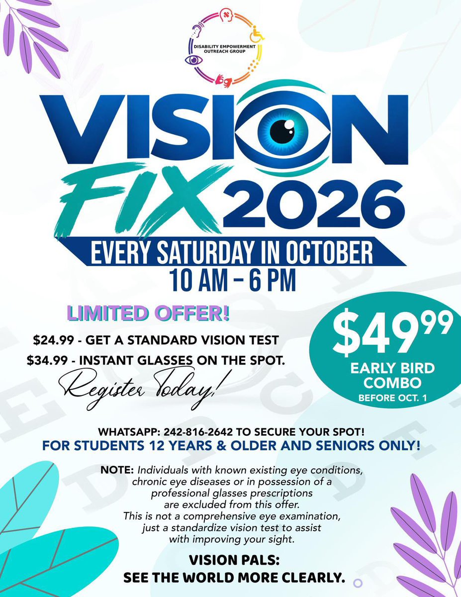 MorningBlend969's tweet photo. On #WorldSightDay #WorldSightDay2026, Stephan Pitt and Shaquille Sweeting, Bahamas Association for the Blind and Visually Impaired, and Kendrick Rolle, Disabilities Affairs Division https://t.co/apiSMVHtxi discuss their blindness journeys, and upcoming events with #MorningBlend. https://t.co/nD9XMqT1DG