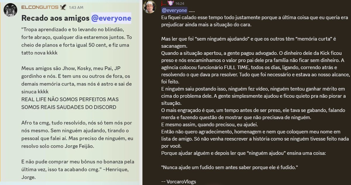 Portal_Insider's tweet photo. 🚨 Fontinnele se pronunciou para seus fãs e, após isso, Jonvlogs soltou o verbo por ter ficado de fora da lista de amigos e de quem está ajudando a tirá-lo da prisão em Dubai! https://t.co/xnG4WuFsYj
