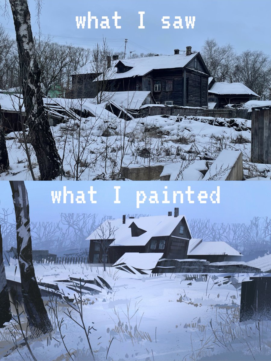 southiick's tweet photo. my “what i saw vs what i painted” collection https://t.co/RA0V0bqy7E