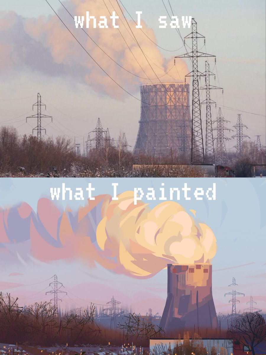 southiick's tweet photo. my “what i saw vs what i painted” collection https://t.co/RA0V0bqy7E