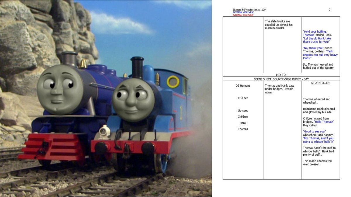 Tangent_Thomas's tweet photo. Scripts from the 10th and 12th seasons of ‘Thomas and Friends’

The scripts from Season 10 are post production transcripts and the Season 12 scripts are from production. 

‘Splish Splash Splosh’ was originally scripted for Season 12.

https://t.co/xERGldVHDD https://t.co/tDbIr9hUjX