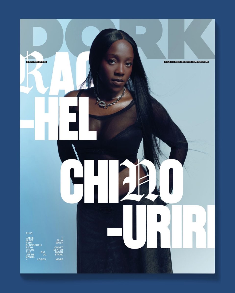 chinouririmedia's tweet photo. Rachel Chinouriri on the cover of Dork’s November 2026 issue ݁₊⟡˚ https://t.co/2e68qdd8V5