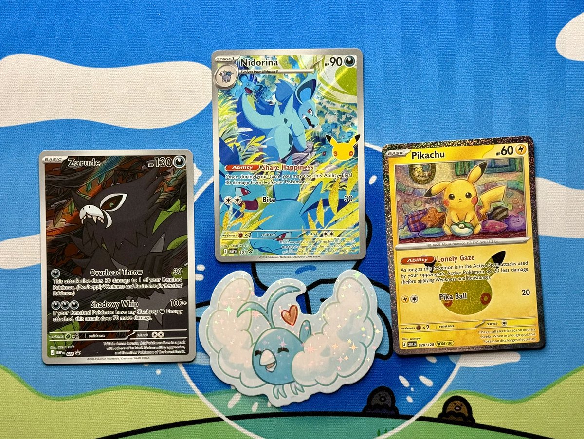 Rheaquaza's tweet photo. ✨⭐️ Weekly Giveaway! ⭐️✨

One person will win these cards and Swablu sticker! 

To Enter: ✅ Follow 
                   ✅ Retweet 

Winner will be drawn on Thursday, October 15th! https://t.co/vMB2oFynBd