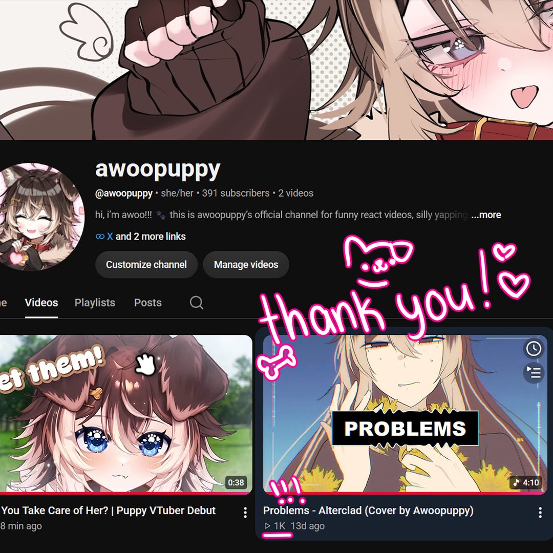 awoopuppy's tweet photo. thank you for 1k on problems!!! i'm trying to sing more and push my vocals..! i have a lot of performance anxiety, but it makes me happy when people enjoy it! https://t.co/EZHvYsNrJf