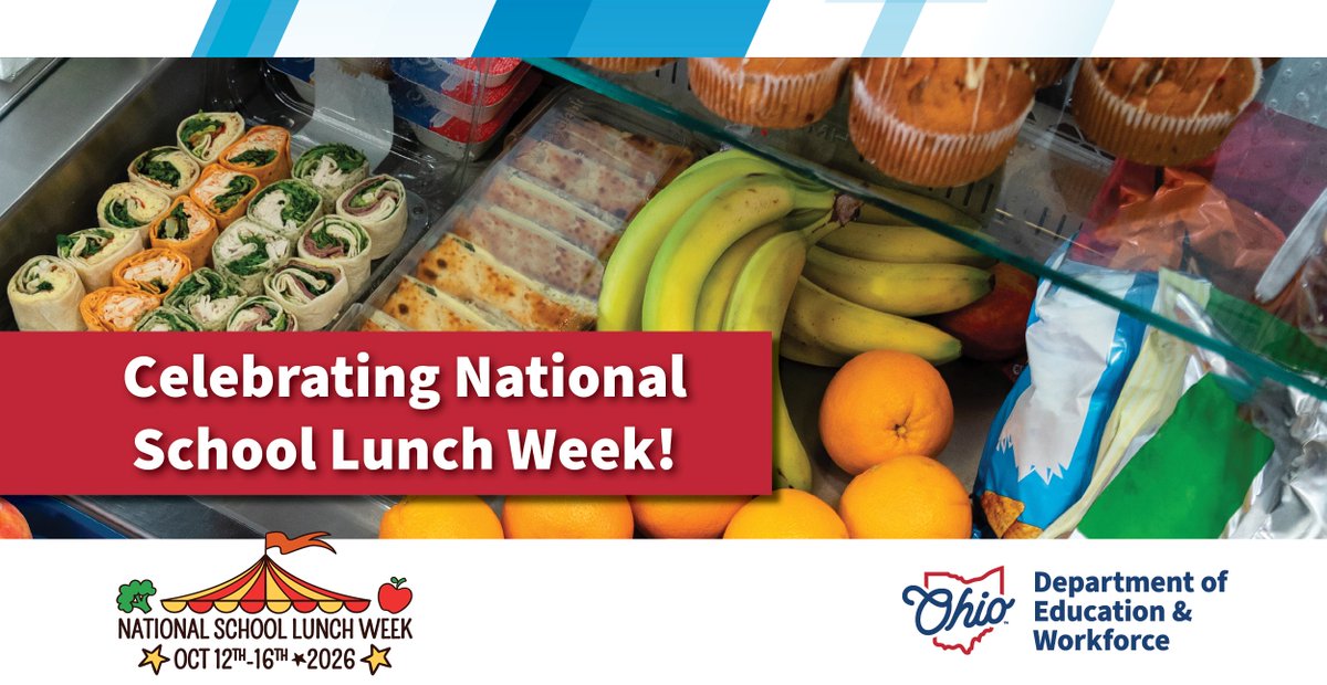 OHEducation's tweet photo. Healthy school lunches make a positive difference for students in and out of the classroom, with meals that provide fruits and vegetables, whole grains, and milk. Ohio schools are helping students meet nutritional needs to stay engaged in daily learning. Happy School Lunch Week! https://t.co/5LQRwwNF9T
