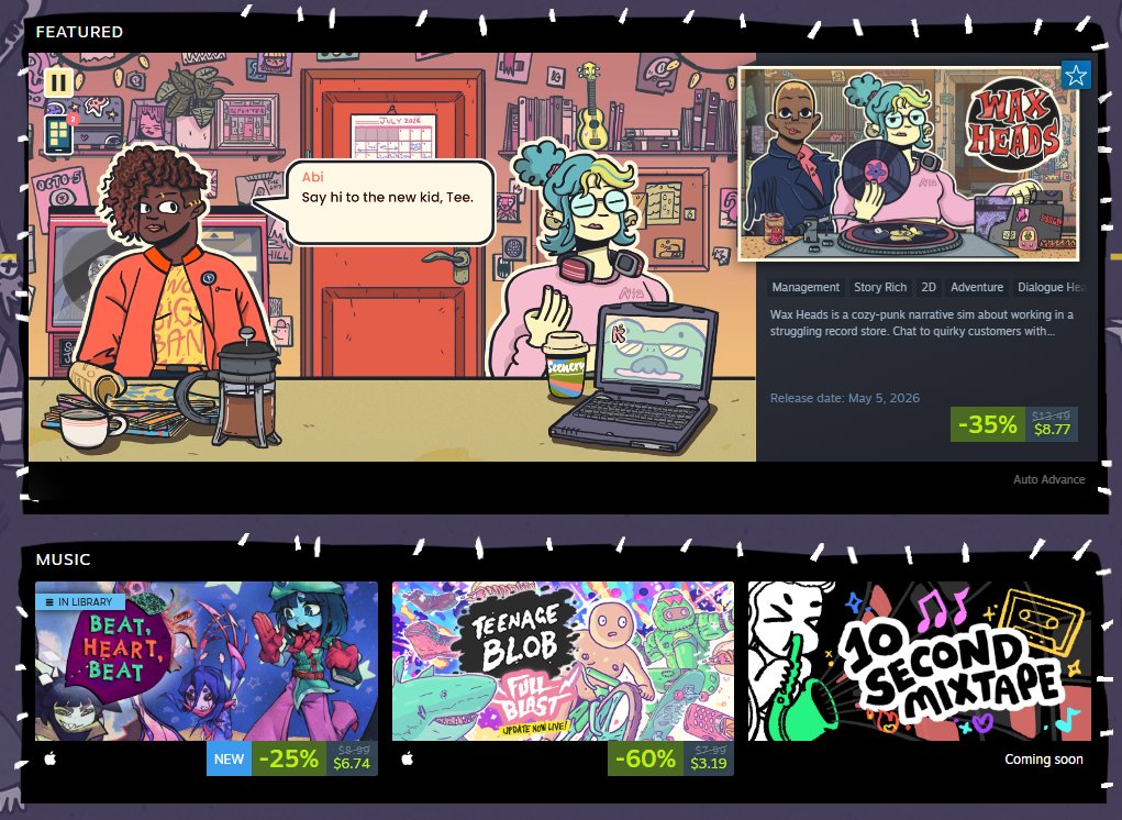BHB_game's tweet photo. Beat, Heart, Beat Early Access is part of the incredible Punk Games Showcase!

Check out these awesome games: https://t.co/zGniiz2mSi

#PunkGamesShowcase https://t.co/mdilcPISPm