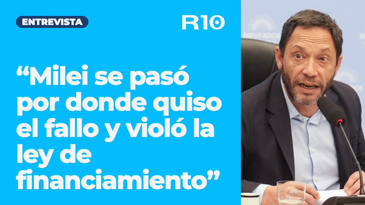 Radio10's tweet photo. 🗨️ "Milei se pasó por donde quiso el fallo y violó la ley de financiamiento"

🗣️ @maxiferraro, diputado nacional de la coalición cívica, a @nancypazosok y equipo

#ElAmorEsMásFuerte https://t.co/2R11dE9xJv