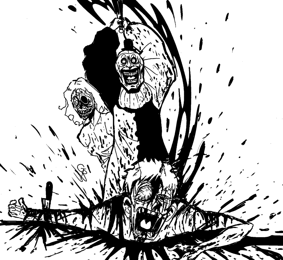 ElCaptainNugget's tweet photo. KILLTOBER #09: Art the Clown (Terrifier) 
Inktober de @hatobara 

#killtober #killtober2026 #inktober #inktober2026 https://t.co/h6w56iqH5u