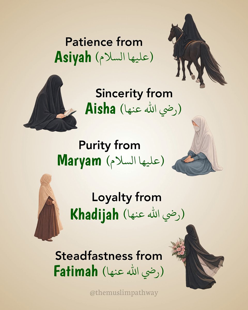 R_naturebeauty's tweet photo. Assalamualaikum friends 🩷🩵🩷
Their lives, our lessons. 🤍
#Asiya #Ayesha #maryam #fathima https://t.co/CsFX1YiC7G