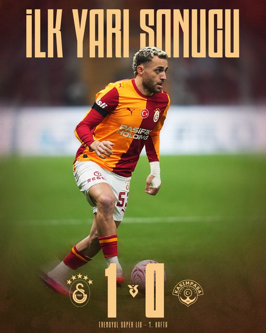 AzSustaOku's tweet photo. İlk yarı sonucu: Galatasaray 1-0 Kasımpaşa
#GSvKAS https://t.co/gwAfoRLZJL