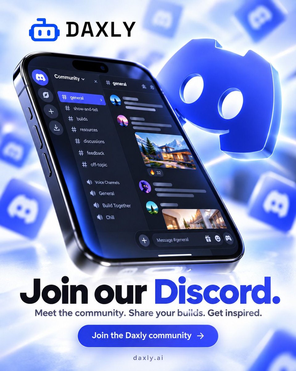 Daxlyai's tweet photo. The Daxly build channel is open.

People drop what they made, everyone else pokes holes in it. Half-finished welcome.

What are you building this week?

https://t.co/M4PJ9wrqPr

Build yours: https://t.co/k2YAKxiEpA

#buildinpublic #discord #indiehackers #daxly https://t.co/Ca75yOV7A0