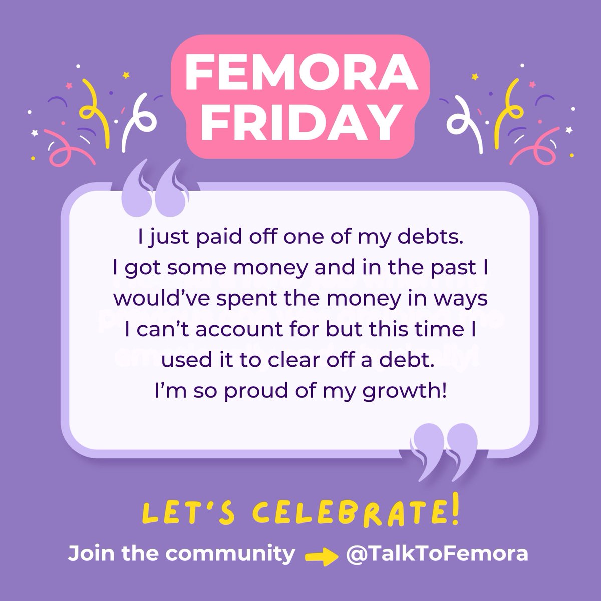 TalkToFemora's tweet photo. This week, we’re celebrating unlearning 💜
Growth doesn't always look like achieving something new. Sometimes it looks like recognising a pattern and choosing differently. And that deserves celebrating too.
#FemoraCelebrates #PositiveChange #TalkToFemora https://t.co/zGZzOJIb9O