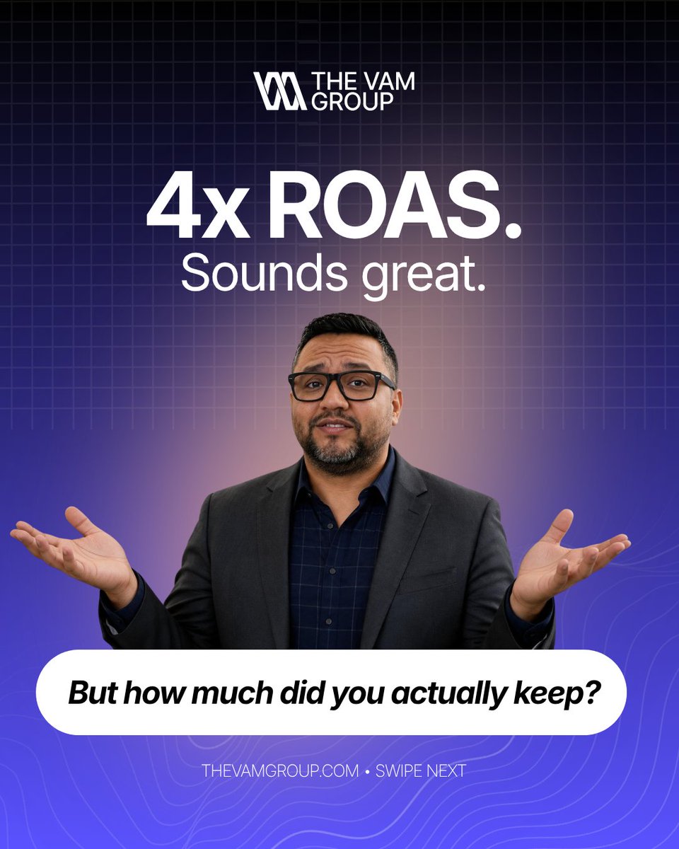vam_group's tweet photo. A good ROAS feels great. 😅

But as your brand grows, the bigger question is:

Is your marketing actually making the business more profitable?

That's where looking beyond individual platform metrics matters.

#TheVAMGroup #ROAS #MarketingAnalytics #Profitability https://t.co/h5LrdXyG47
