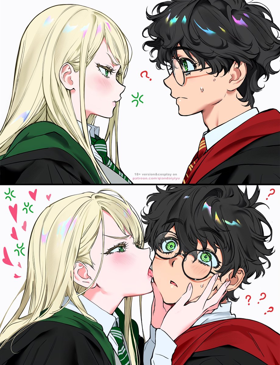 qiandaiyiyu's tweet photo. Malfoy’s first kiss, but she doesn’t know how to kiss https://t.co/WxOAQNrDEo