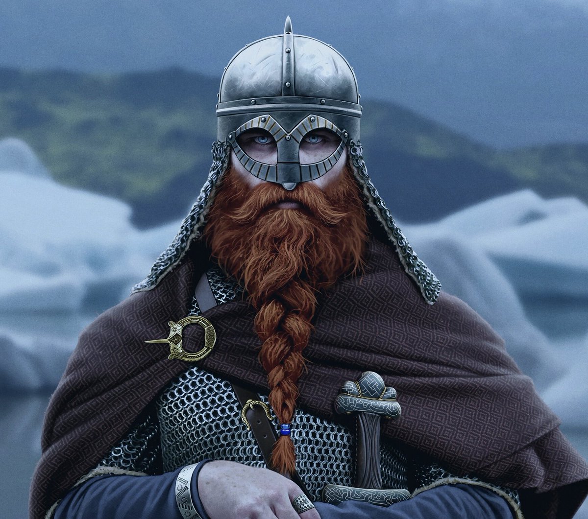 owen_mccor's tweet photo. Heatmap for Erik the Red, or an unknown redheaded Viking buried at Brattahlíð (Erik’s estate) at the time of his death. Indigenous Greenlander. https://t.co/FndZxn0QXI