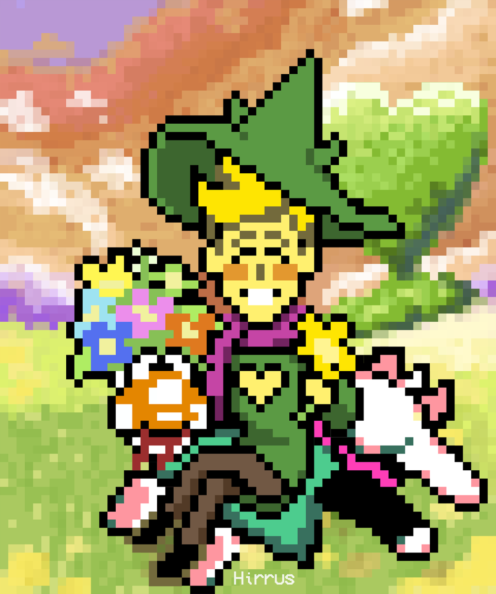theHirrus's tweet photo. pixelart b-bromide?! nyeahhh #flowery #deltaruneㅤ https://t.co/jXTDyjKnHA
