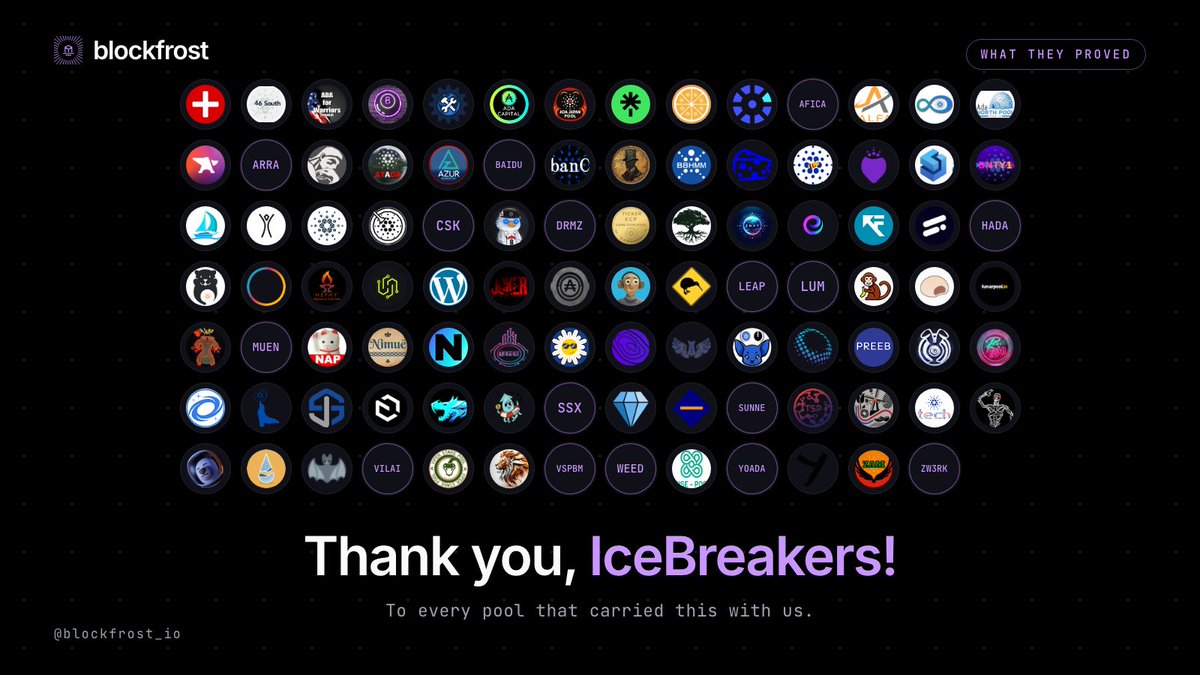 RcadaPool's tweet photo. Sad to see Icebreakers wind down.

For a small single pool, that programme was more than an API side-gig. It was a real way to put a node to work for the chain: wallets, DEXs, marketplaces, the tools people actually use. Blockfrost opened that up to operators who would never have been in the room otherwise, and a lot of us smaller pools felt that.

It also mattered as a principle. Cardano’s pitch is that the network should not depend on a handful of companies. A community of operators serving live traffic was one of the clearer proofs of that. Losing it is a step back, even if the decision to close it cleanly is an honest one.

Grateful to @blockfrost_io for building it, and to the other Icebreakers who kept it running. Hope something in that spirit comes back.

much 💙🧊!