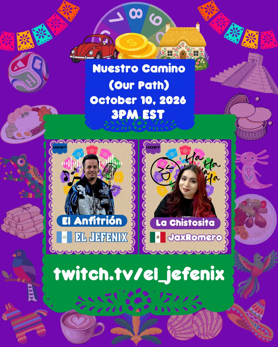 RaeeTTV's tweet photo. 🎲Nuestro Camino: The Game of Life
I’ll be joining @El_JeFenix @JaxRomero_ for The Game of Life! This isn’t a competition; we’re here to have fun, and celebrate growing up Latine.💛

Tomorrow at 3 PM EST • 2 PM CST • 12 PM PST
Watch live on El Jefenix’s
https://t.co/fgTDfxKPo8 https://t.co/D0wovKuojz