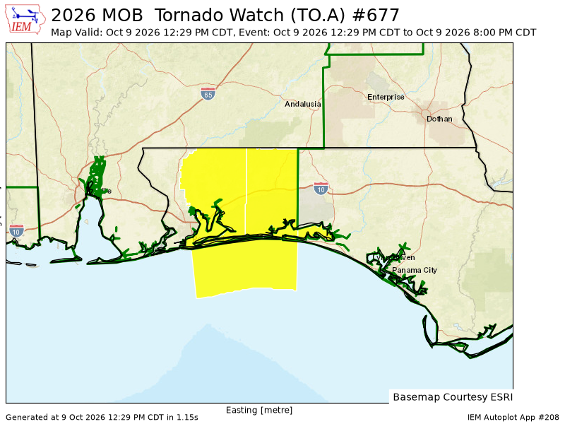 EnterpriseHolt's tweet photo. Tornado watch in effect until 8 p.m. https://t.co/gmrekshekc