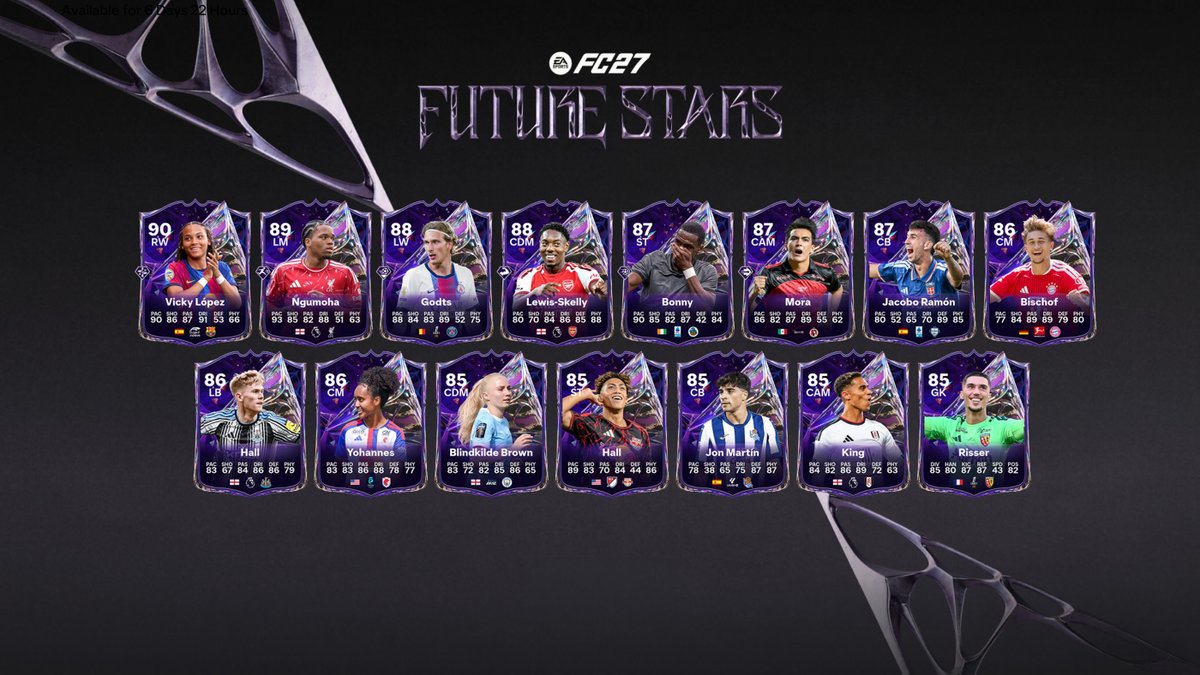FIFPlay's tweet photo. Future Stars Team 1 ⭐️ #FC27 #FutureStars
Info: https://t.co/49uWfoxMxp
Players: https://t.co/Vakx43dezN https://t.co/8mDfH9vjy3