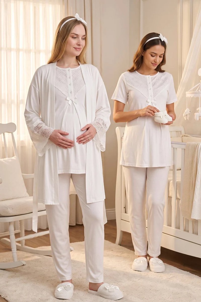 biggshopycom's tweet photo. Lace Collar 3-Piece Maternity Feeding-Friendly Pajama & Lace Sleeve Robe Set Ecru - Z3474
#biggshopy #pregnant #pregnancy #postpartum #maternity #nursing #grossesse #enceinte #schwangerschaft #mothers #baby #clothes #clothing
https://t.co/722qaN5AQo https://t.co/iHmKwhSzUU