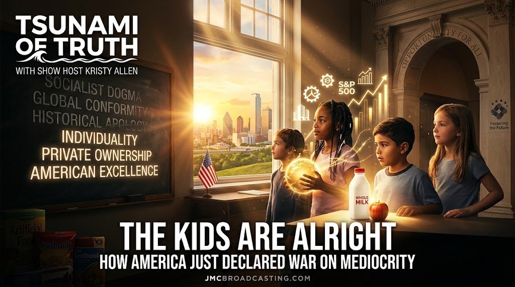 JMC_Broadcastt's tweet photo. The Kids Are Alright — How America Just Declared War on Mediocrity

Kristy Allen returns with a wrench for the matrix: the script has flipped on America's youth Instead of debt, dogma, and synthetic food, a four-part master plan is handing the republic back to the next generation https://t.co/7SmdO9vGSO