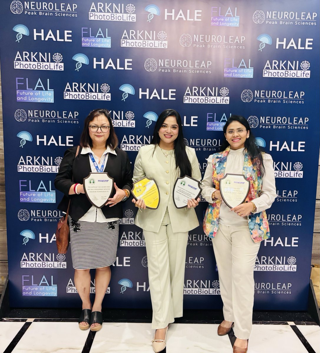 HexawareGlobal's tweet photo. 4 wins for Hexaware at the #TISS #LeapVault #CLO Awards 2026—L&D Team of the Year, Best Games-based Learning Program, Best Skill Development Initiative, Best Digital Learning Transformation Program! A proud night in Mumbai for the team behind learning at Hexaware.
#HR #Talent https://t.co/yXiJhINrw1