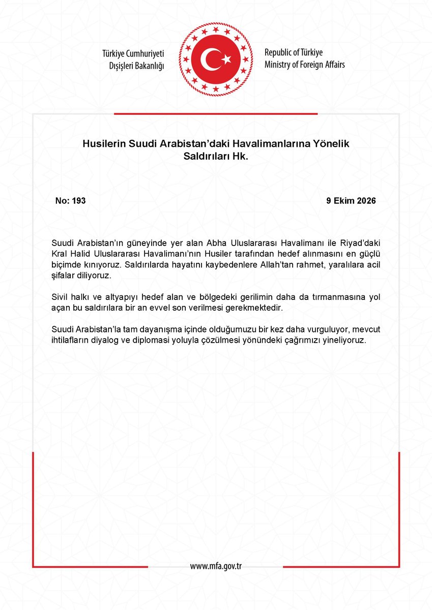 TC_Disisleri's tweet photo. Husilerin Suudi Arabistan’daki Havalimanlarına Yönelik Saldırıları Hk. https://t.co/yajwPNIGHt https://t.co/t9ENtvS87p