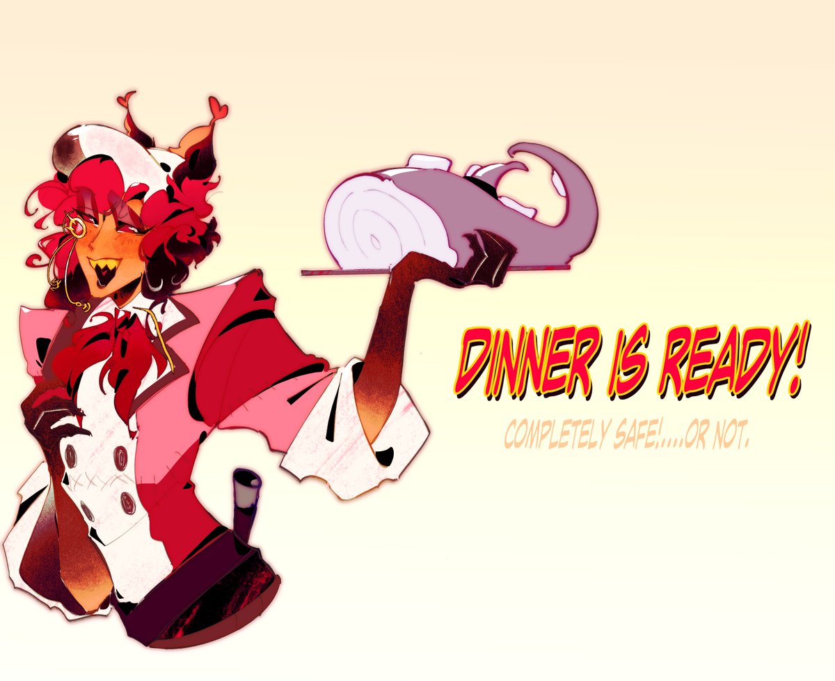 NaroJunipo's tweet photo. Making cannibal your chef is certainly a choice guys,, 
#hazbinhotel #hazbinalastor https://t.co/jCKL6srTFf