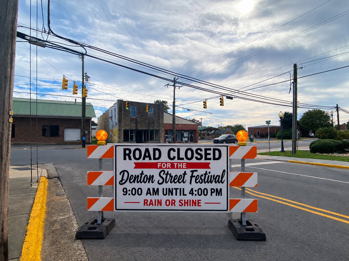 fire_sliver's tweet photo. ROAD CLOSURE ALERT: 

The Town of Denton is hosting the Denton Street Festival rain or shine. 9:00 AM until 4:00 PM. 

Enjoy some good food and vendors on site. https://t.co/wSq7F5ePRr