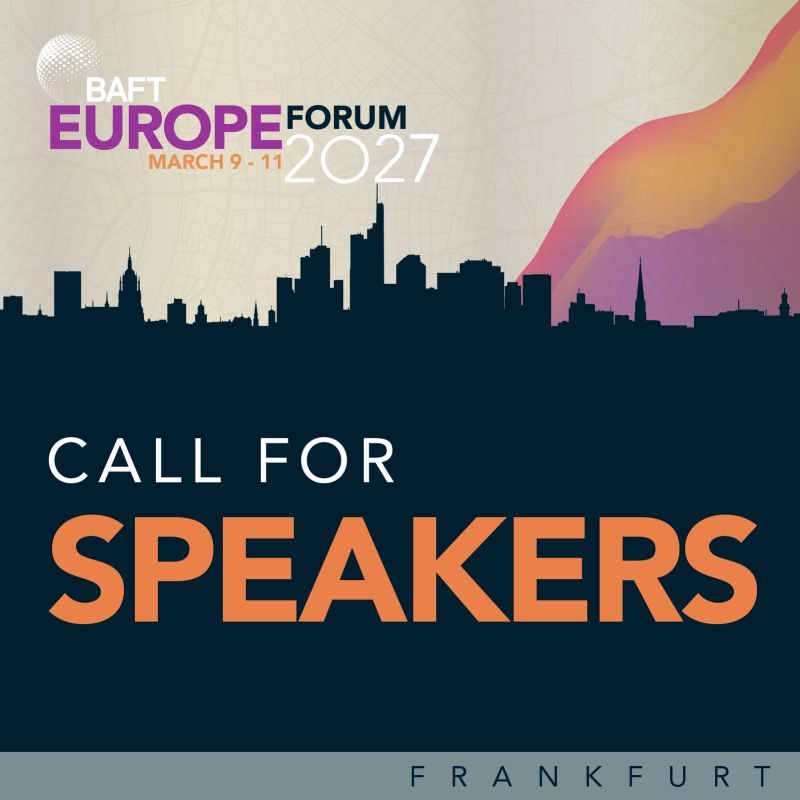 BAFT's tweet photo. The call for speakers for the 2027 #BAFT Europe Forum closes next Friday, October 16!

Share your expertise &amp; help shape the future of #TransactionBanking.

Submit today: https://t.co/Pk99ajwYSp https://t.co/GJ2CppXVPl