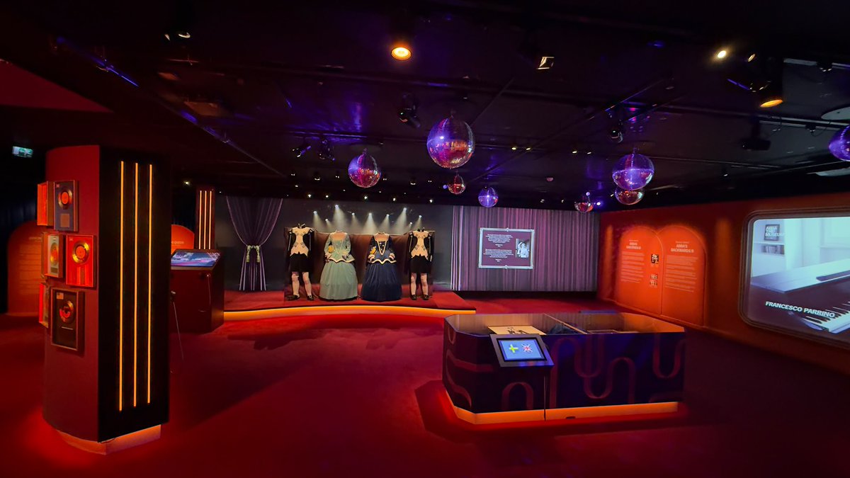 officialabbafan's tweet photo. Celebrating 50 years of Dancing Queen!
 
Tonight, ABBA The Museum in Stockholm hosted an exclusive preview of its brand-new exhibition dedicated to one of ABBA's most iconic songs.
Photos &amp; videos: Michel Annink / ABBA Fan Club
 
#ABBA #DancingQueen #ABBAtheMuseum #DancingQueen50 https://t.co/slmOnA6fKk