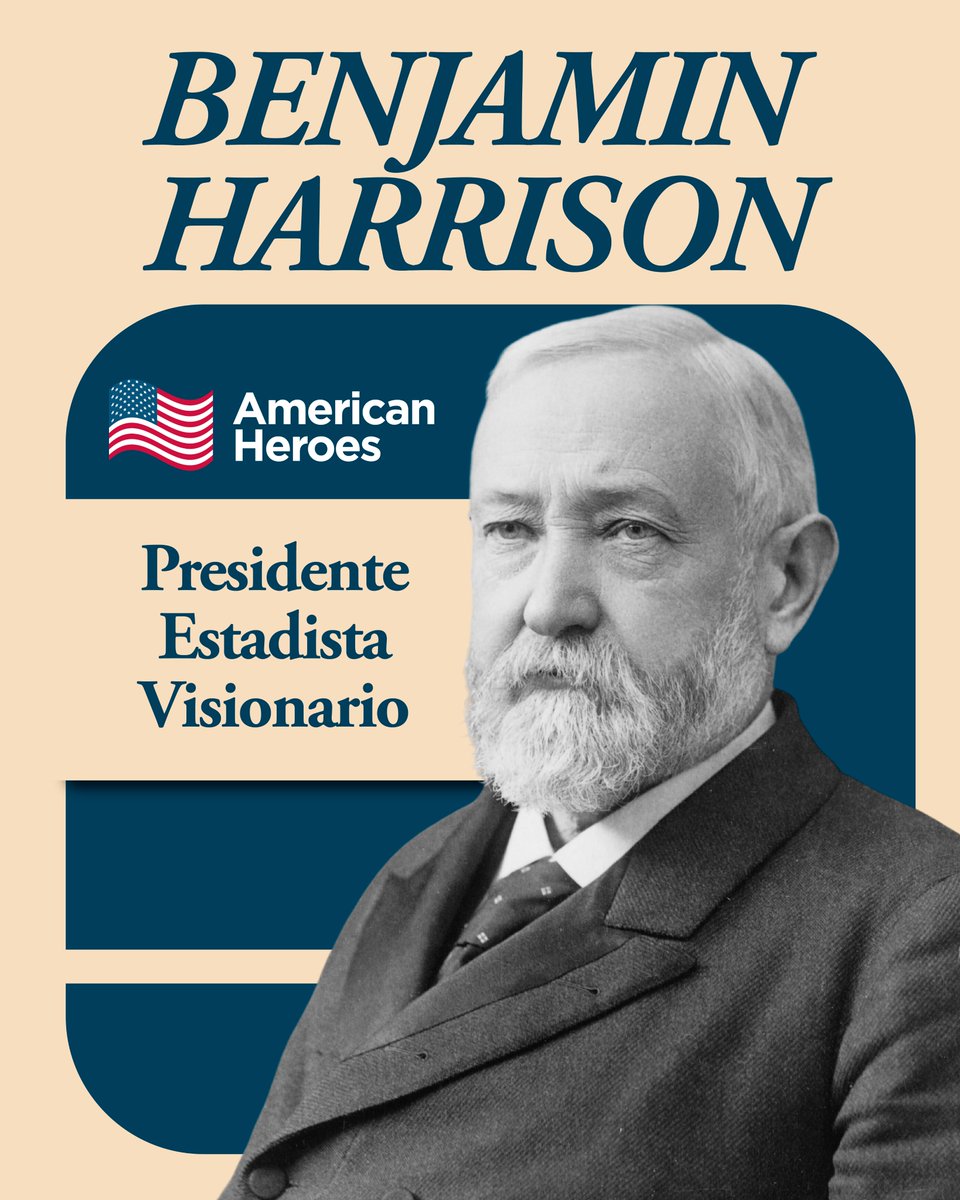 accevamar's tweet photo. Fue el único presidente de los Estados Unidos que salió de Indiana, nieto de otro presidente y general condecorado en la Guerra Civil. Firmó la primera ley antimonopolio del mundo moderno y es precursor de la Organización de los Estados Americanos.
#AmericanHeroes https://t.co/0PlmxYVqgL
