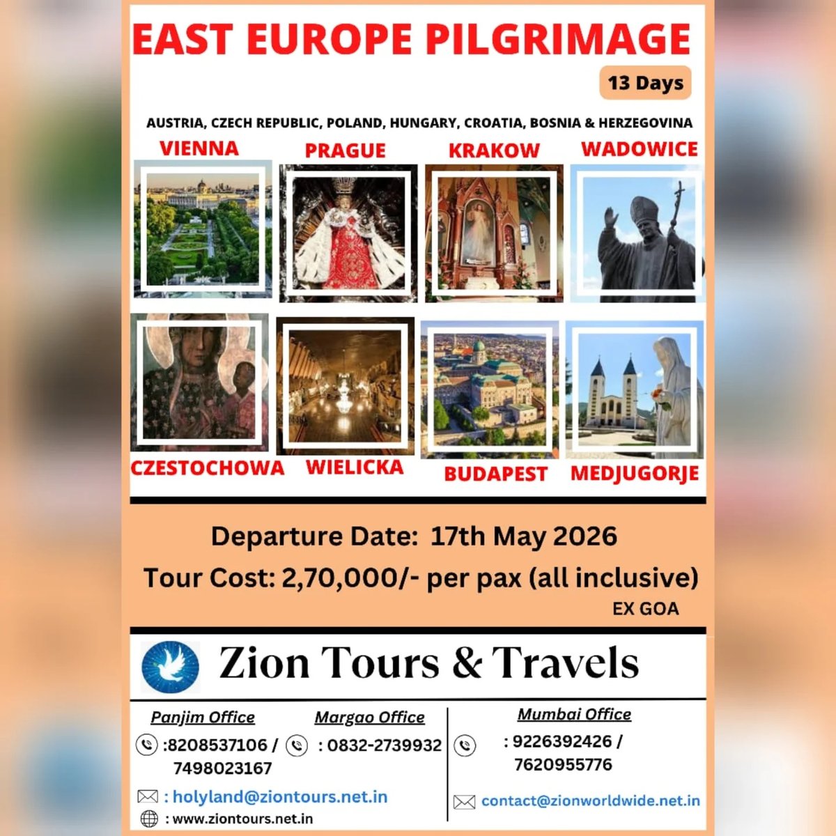 blakejackon_69's tweet photo. 2026 West &amp; East Europe Pilgrimage Tours are now open for registration. West Europe: 28 April &amp; 19 May 2026
East Europe: 17 May 2026 https://t.co/ej4ImvhjR0